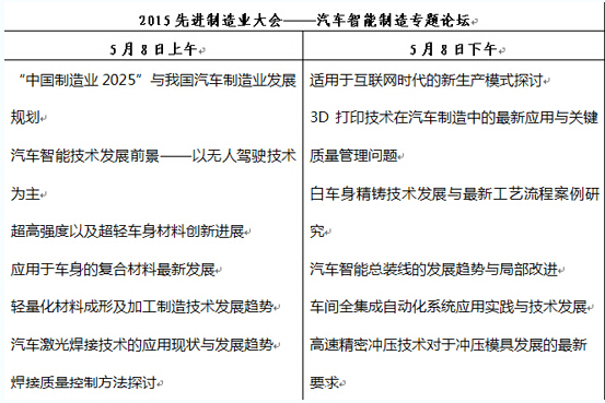 2015AMC-汽车智能制造专题论坛强势来袭