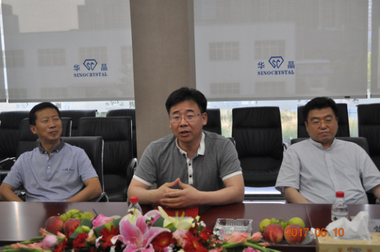 全国人大常委张涛一行莅临华晶公司考察座谈