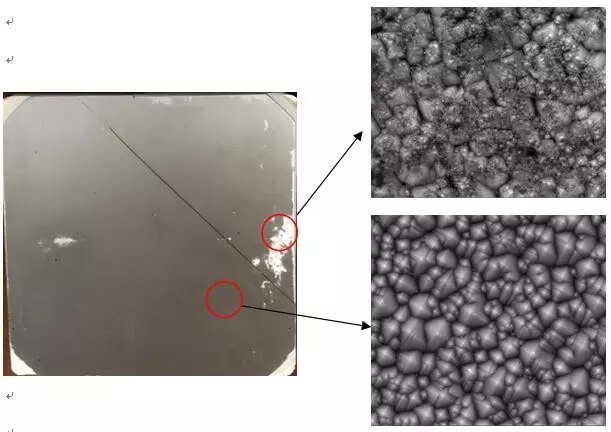 金刚线切割单晶硅片制绒白斑成因分析及改善建议