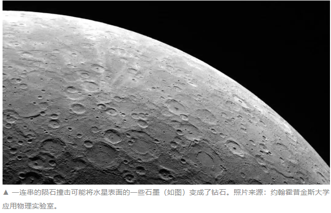 研究发现：水星表面可能镶嵌着钻石