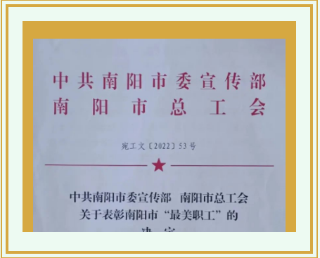 砥砺追逐钻石梦 创新铸就民族魂 ---记南阳市最美职工申幸卫