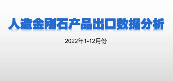 人造金刚石产品出口数据分析（2022年1-12月）