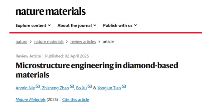 《Nature Materials》刊发燕山大学金刚石微结构工程新突破