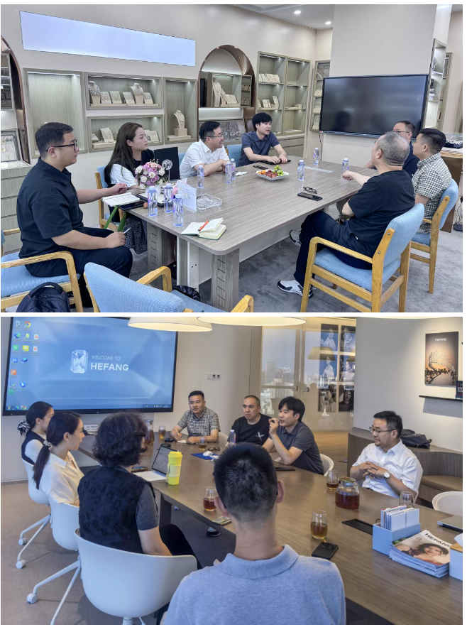 华晶公司赴山立珠宝及HEFANG品牌总部考察交流 共商培育钻石产业合作新机遇