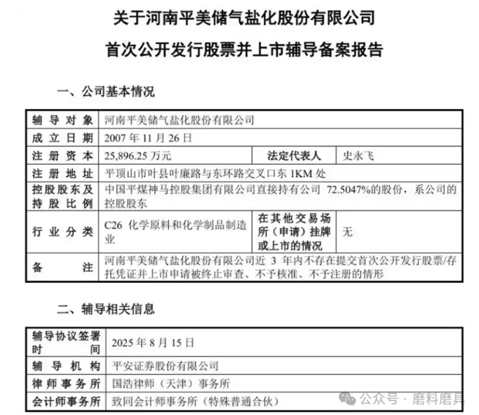 平煤神马集团加速资产证券化，旗下平美盐化启动上市辅导